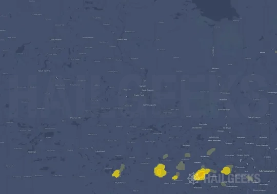 Hail map for St Cloud, MN