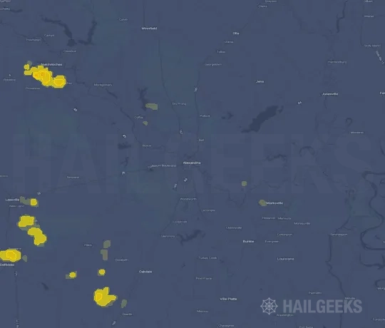 Hail map for Alexandria, LA