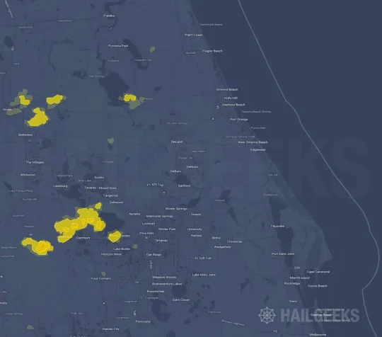Hail map for Deltona, FL