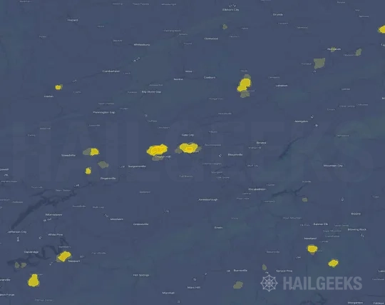 Hail map for Kingsport, TN
