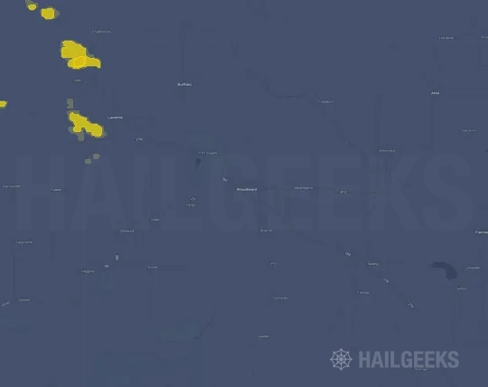 Hail map for Woodward, OK