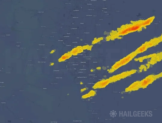 Hail map for Denver, CO