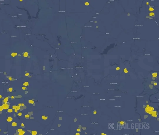 Hail map for Alexandria, LA
