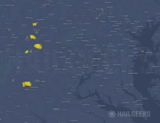 Hail map for Fairfax, VA