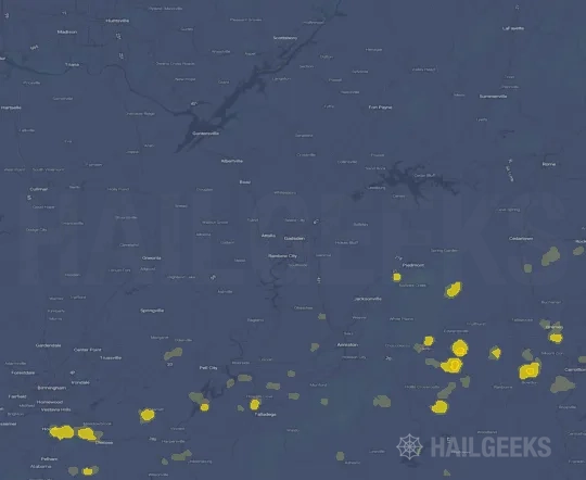 Hail map for Gadsden, AL