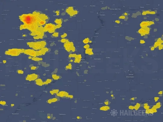 Hail map for Peoria, IL