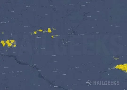 Hail map for Eau Claire, WI