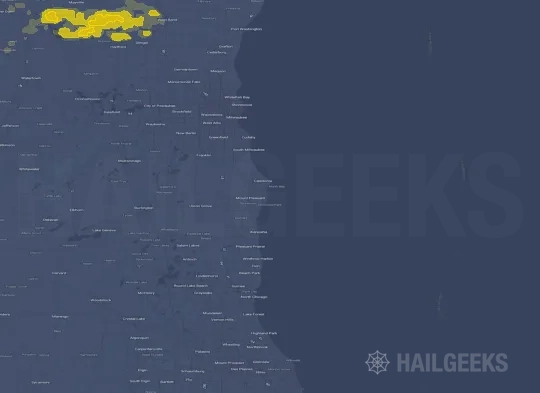 Hail map for Racine, WI