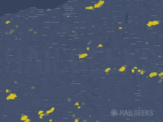 Hail map for Canton, OH