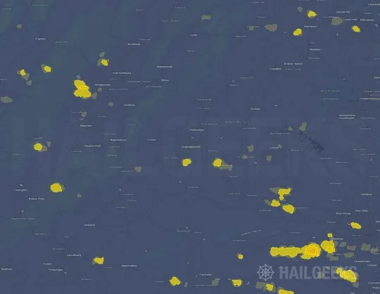 Hail map for Charlottesville, VA