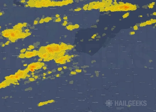 Hail map for Bay City, MI on Sep 7, 2021