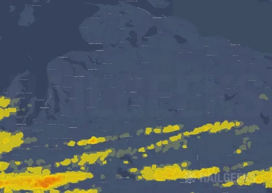Hail map for Gaylord, MI on Sep 7, 2021