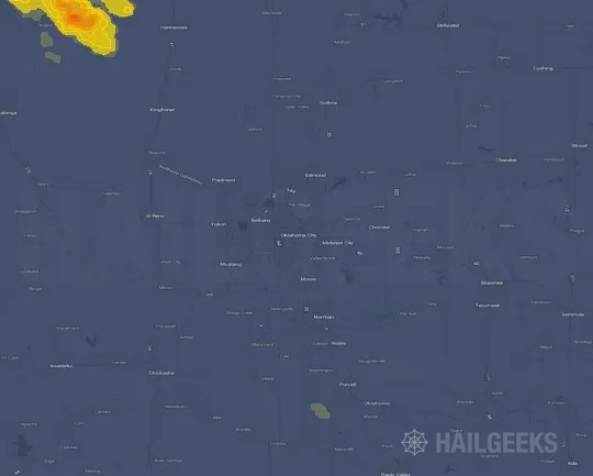 Hail map for Oklahoma City, OK on Sep 7, 2021