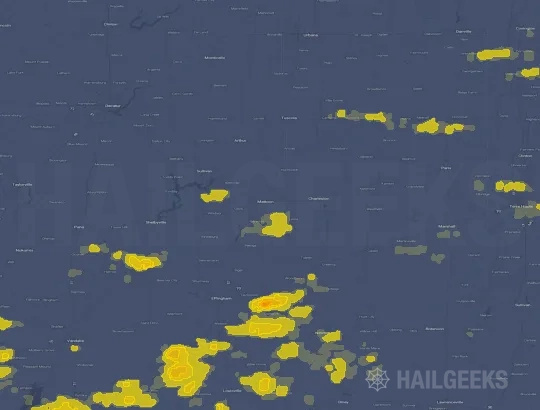 Hail map for Mattoon, IL