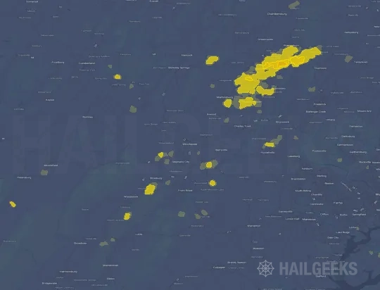 Hail map for Winchester, VA
