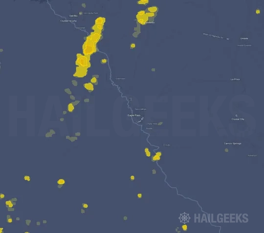 Hail map for Eagle Pass, TX on Sep 21, 2021