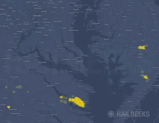 Hail map for Lexington Park, MD on Oct 5, 2021