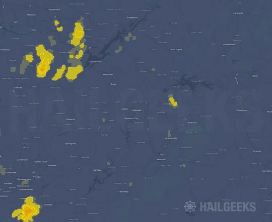 Hail map for Gadsden, AL