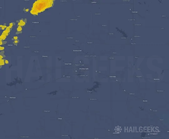 Hail map for Wichita Falls, TX