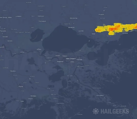 Hail map for New Orleans, LA