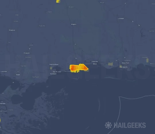Hail map for Gulfport, MS