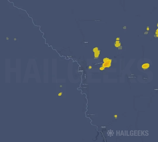 Hail map for Laredo, TX