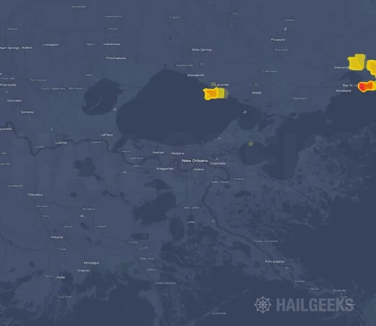Hail map for New Orleans, LA