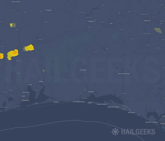 Hail map for Crestview, FL