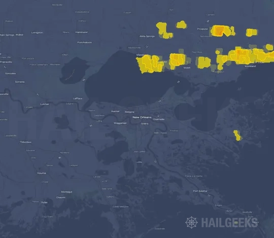 Hail map for New Orleans, LA