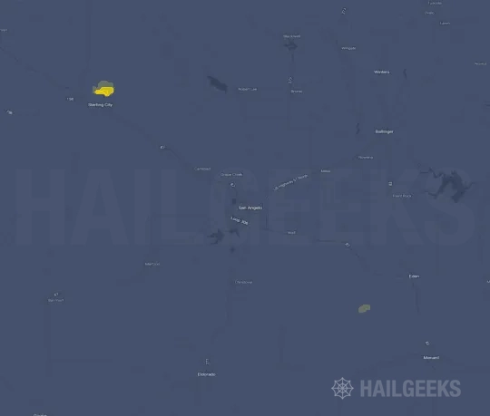 Hail map for San Angelo, TX