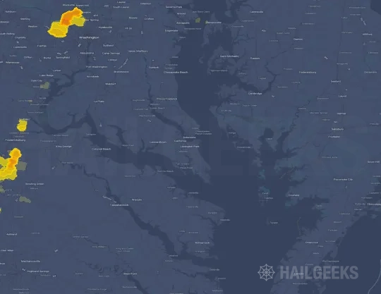 Hail map for Lexington Park, MD