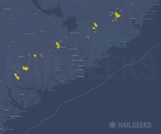 Hail map for Charleston, SC