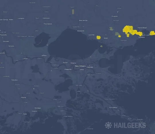 Hail map for New Orleans, LA