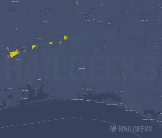 Hail map for Crestview, FL