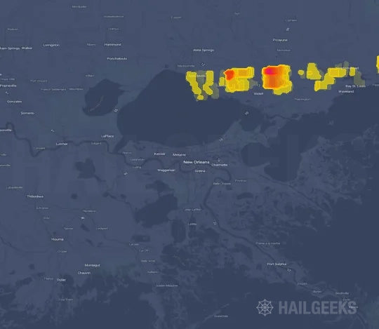 Hail map for New Orleans, LA
