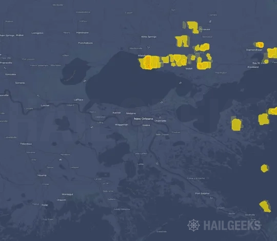 Hail map for New Orleans, LA