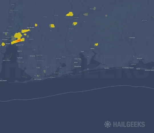 Hail map for Pensacola, FL