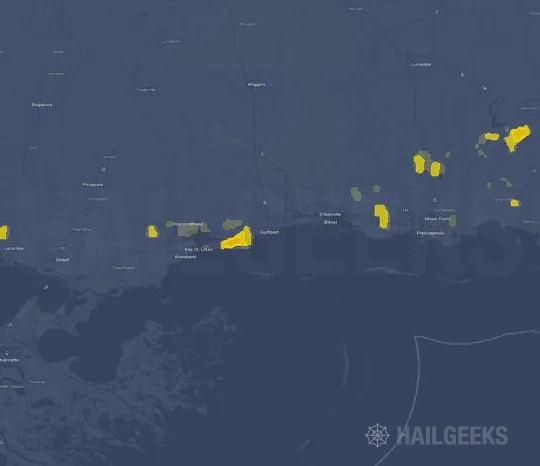 Hail map for Gulfport, MS