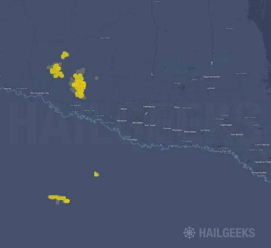 Hail map for McAllen, TX