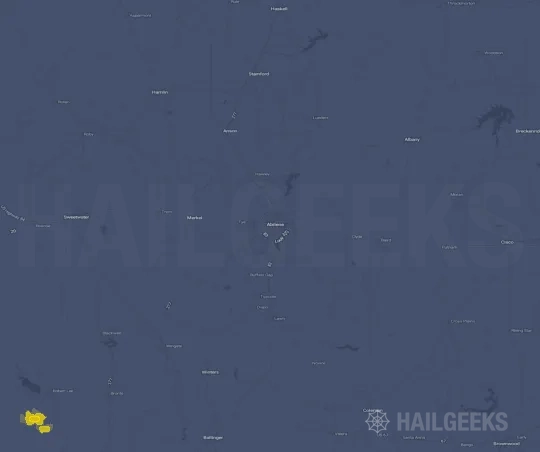 Hail map for Abilene, TX