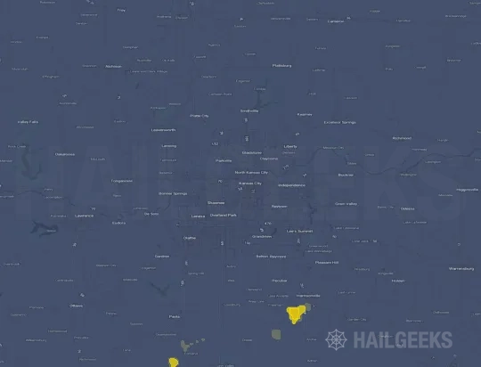 Hail map for Kansas City, KS