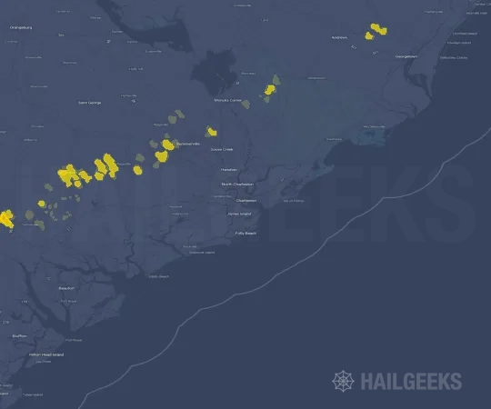 Hail map for Charleston, SC