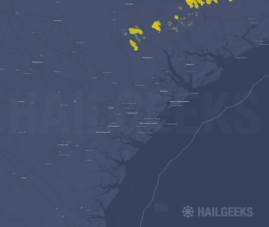 Hail map for Savannah, GA