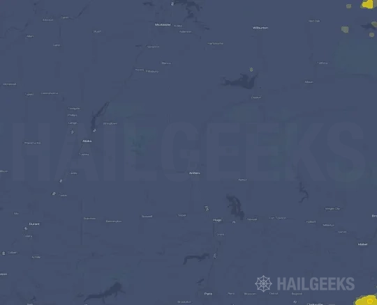 Hail map for Antlers, OK