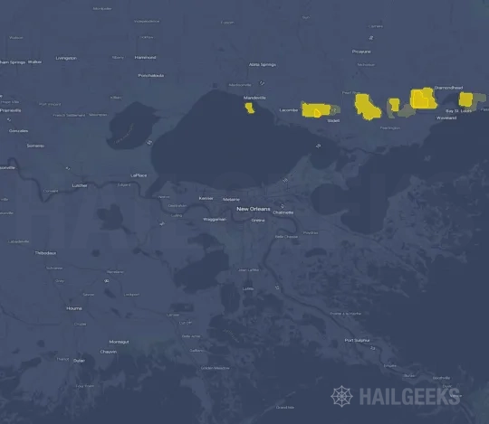 Hail map for New Orleans, LA