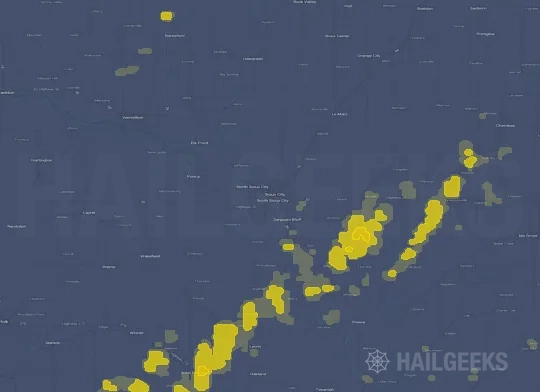 Hail map for Sioux City, IA