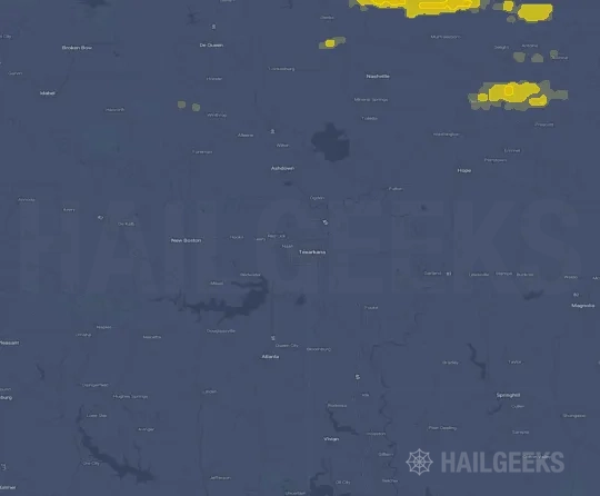 Hail map for Texarkana, TX