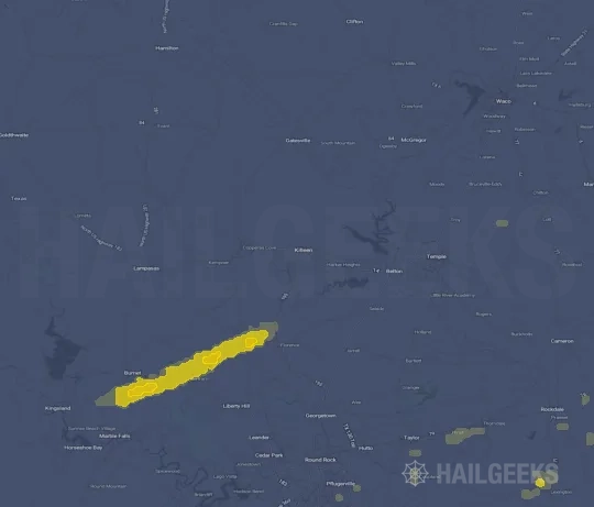 Hail map for Killeen, TX