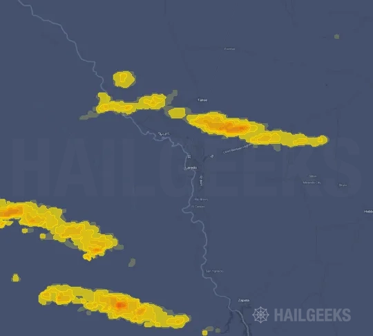 Hail map for Laredo, TX