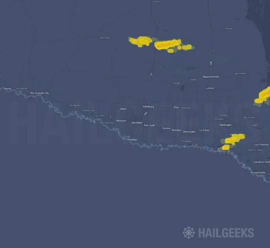 Hail map for McAllen, TX